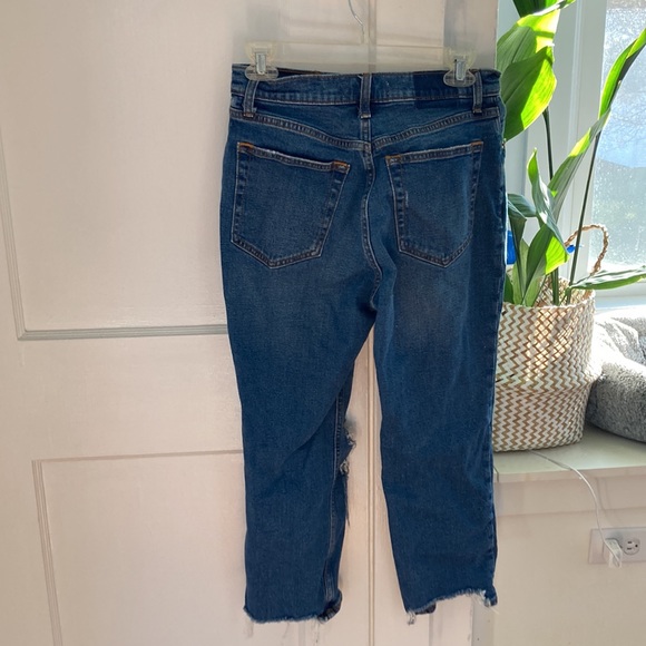 Dark wash destroyed mom jeans - Picture 2 of 3